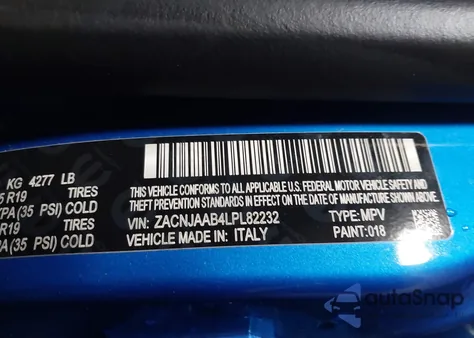 2020 Jeep Renegade Jeepster Fwd z USA, uszkodzony, nr VIN ZACNJAAB4LPL82232